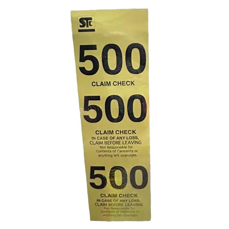 Coat Check Ticket Paper Beige 3-Part 500/Box
