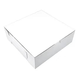 Bakery Box 9X9X3 IN White Lock Corner Clay Coated 250/Bundle