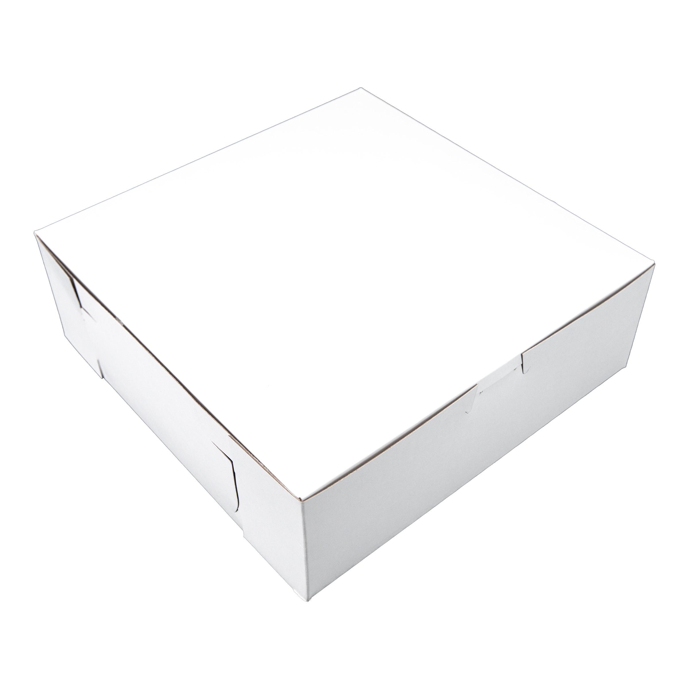Bakery Box 9X9X3 IN White Lock Corner Clay Coated 250/Bundle