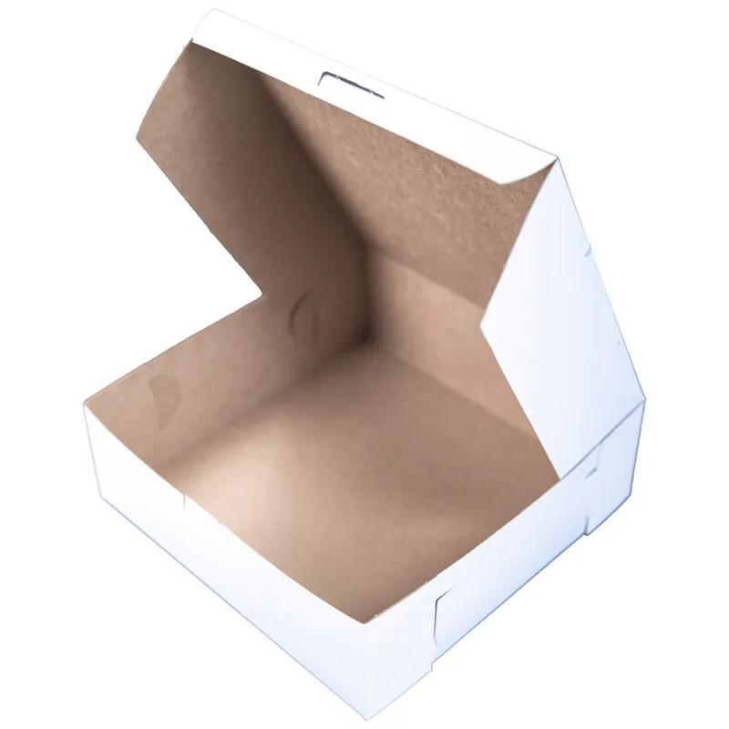 Bakery Box 9X9X3 IN White Lock Corner Clay Coated 250/Bundle