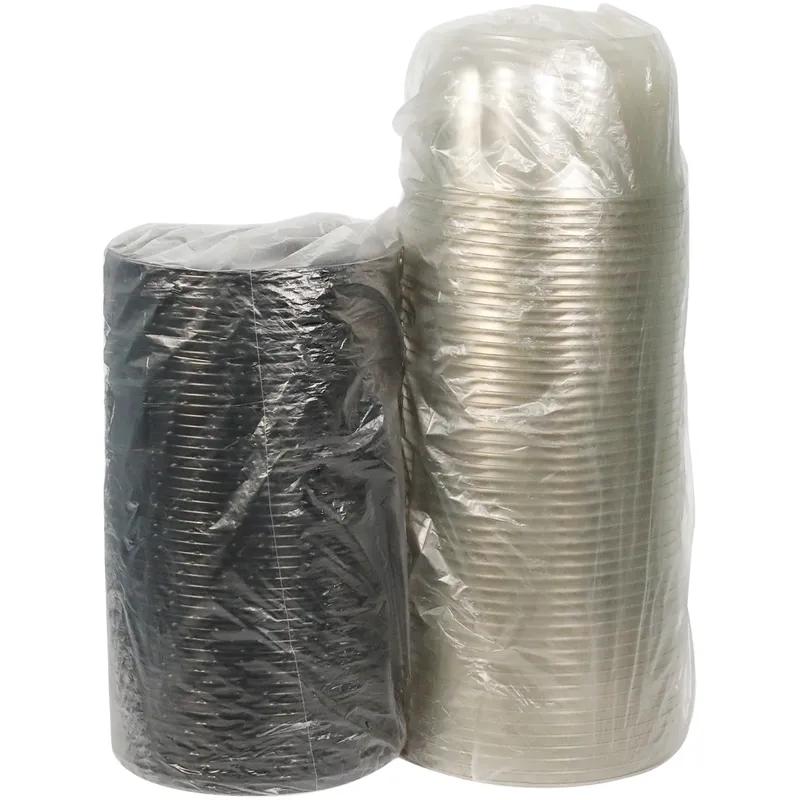 Cake Container & Lid Combo With Dome Lid 8X4.375 IN PET Clear Black Round Swirl 100/Case