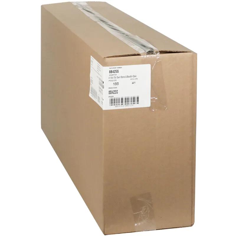 Cake Container & Lid Combo With Dome Lid 8X4.375 IN PET Clear Black Round Swirl 100/Case