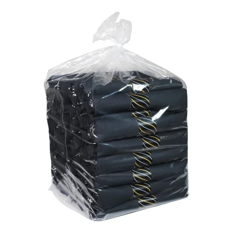 CaterWrap® Cutlery Kit Tissue Paper Plastic Black Individually Wrapped 100/Case