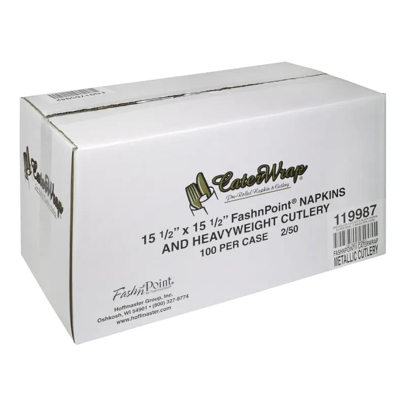 CaterWrap® Cutlery Kit Tissue Paper Plastic Black Individually Wrapped 100/Case