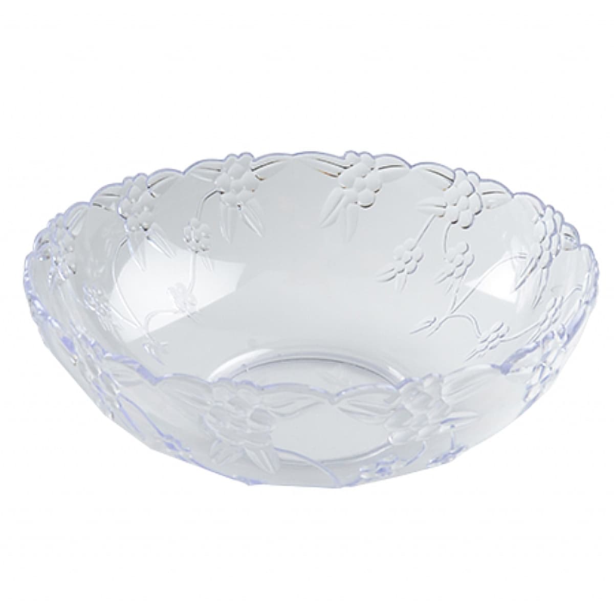 Bowl 64 OZ Plastic Clear Floral 24/Case