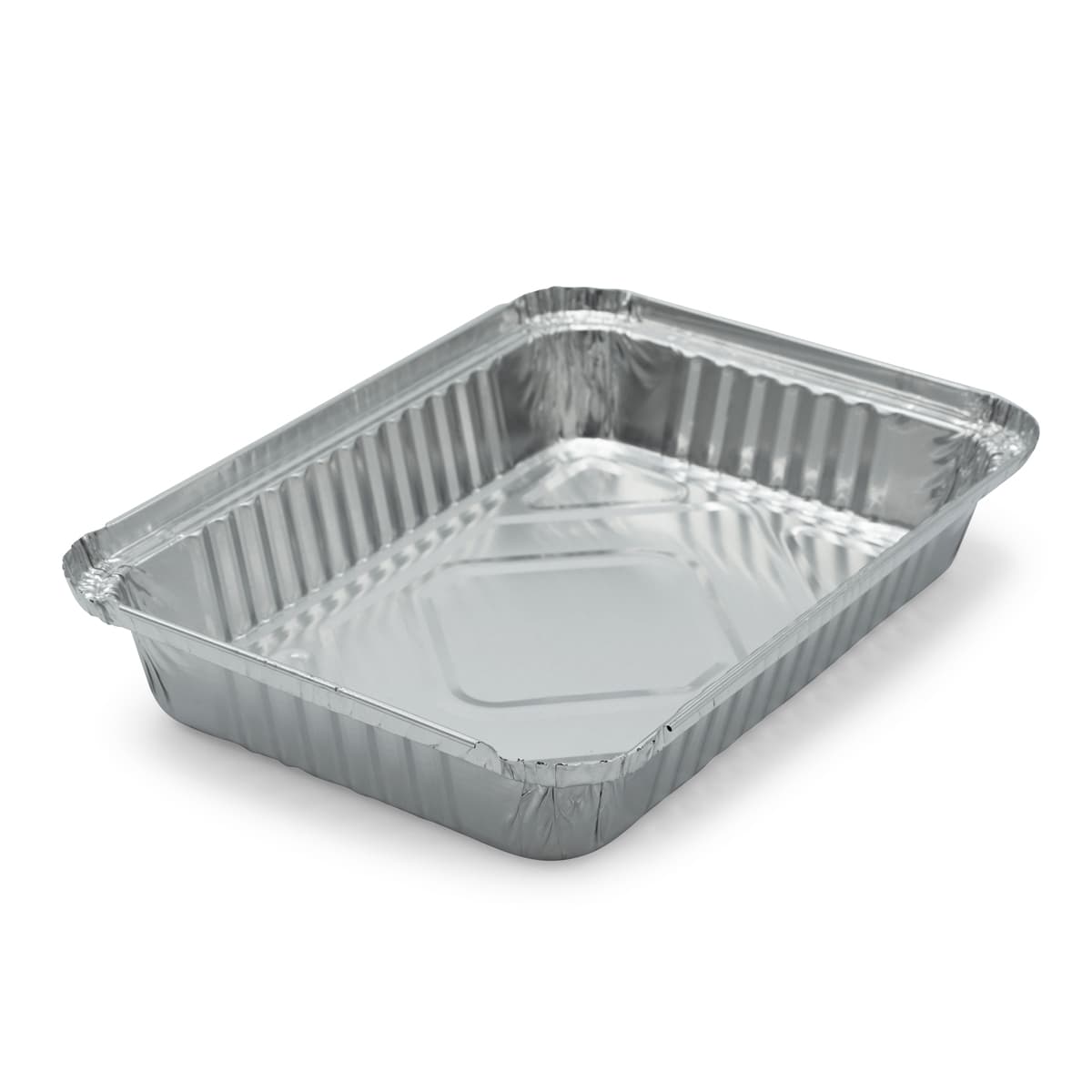 Victoria Bay Take-Out Container Base 8.625X6X1.25 IN Aluminum Silver Oblong Shallow Interrupted Vertical Curl 500/Case