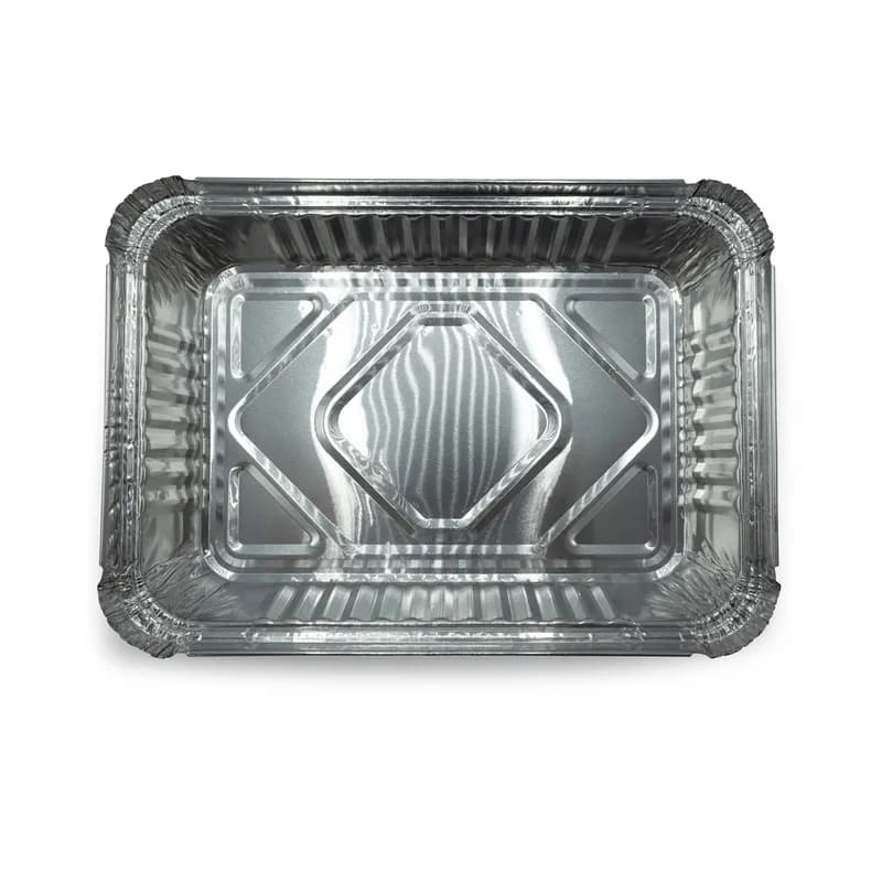 Victoria Bay Take-Out Container Base 8.625X6X1.25 IN Aluminum Silver Oblong Shallow Interrupted Vertical Curl 500/Case