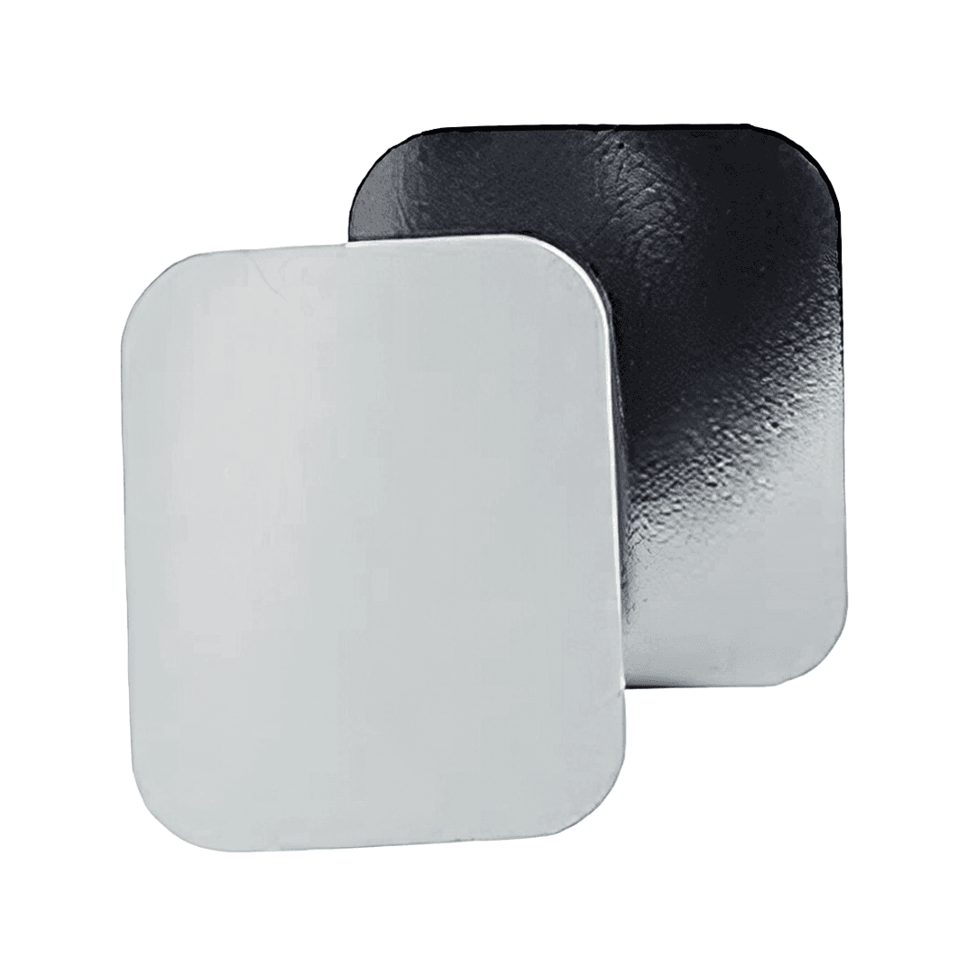 Victoria Bay Lid Flat Foil-Lined Paper Silver White Rectangle For 16 OZ Container 1000/Case