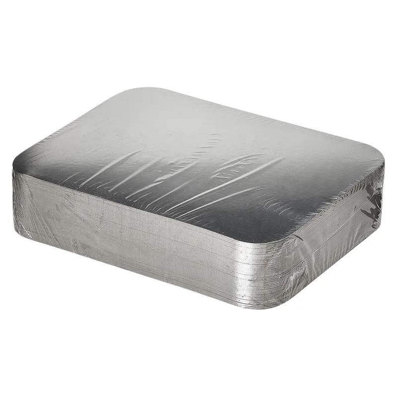 Victoria Bay Lid Flat Foil-Lined Paper Silver White Rectangle For 80 OZ Container 250/Case