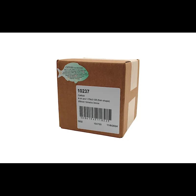 Catfish With Mustard Meat Fish Recipe Label 1.75X3.125 IN Fish 4 Color Process 250 Count/Roll 12 Rolls/Case
