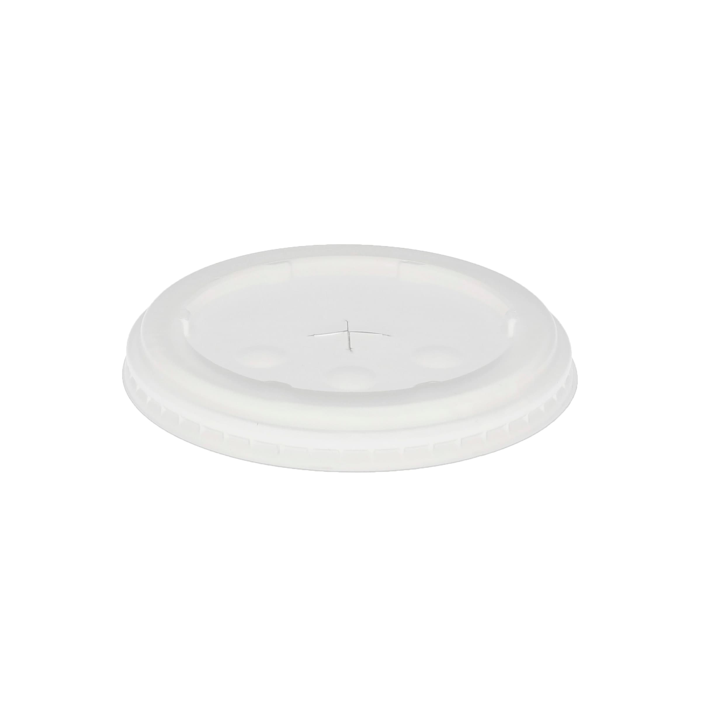 Lid Flat 4.3X0.4 IN PP Clear For 32 OZ Cold Cup Straw Slot 1000/Case