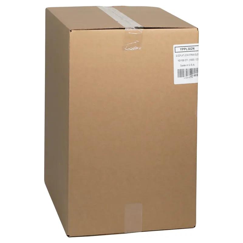 Lid Flat 4.3X0.4 IN PP Clear For 32 OZ Cold Cup Straw Slot 1000/Case