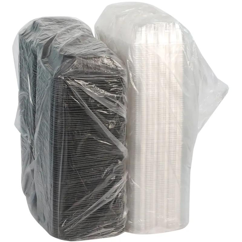 Chicken Barn & Lunch Box Small (SM) 2 Piece 7.6X6.6X3.3 IN MFPP OPS Black Clear Vented 200/Case