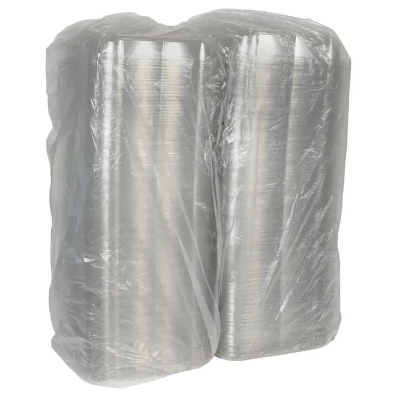 Take-Out Container Hinged With Dome Lid 8.87X9.22X2.81 IN RPET Clear Square 250/Case