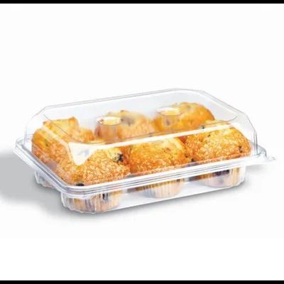 Crystal Seal® Muffin Container & Lid Combo 6 Compartment Clear 200/Case