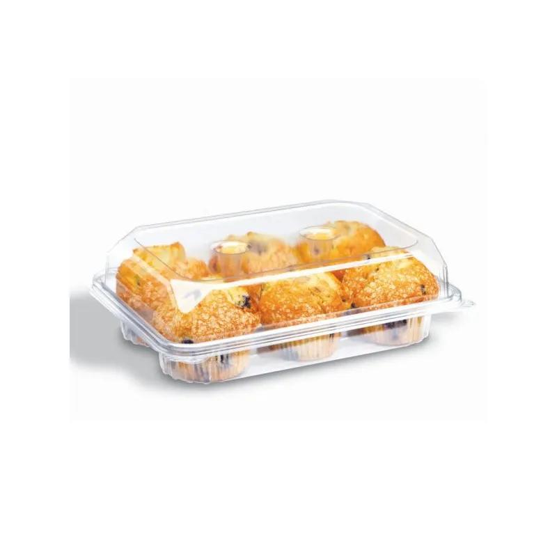 Crystal Seal® Muffin Container & Lid Combo 6 Compartment PET Clear 200/Case