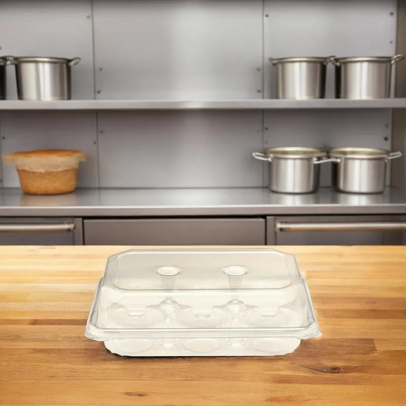 Crystal Seal® Muffin Container & Lid Combo 6 Compartment PET Clear 200/Case