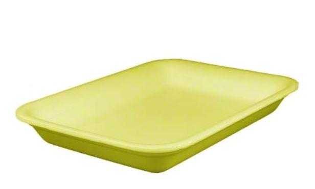 3P Meat Tray 8.75X6.5X1.25 IN Polystyrene Foam Yellow Rectangle Heavy 400/Case