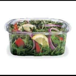 Crystal Seal® Deli Container Hinged With Flat Lid 64 OZ PET Clear Rectangle 140/Case