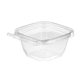 Safe-T-Fresh® Deli Container Hinged With Flat Lid 4 OZ RPET Clear Square 312/Case