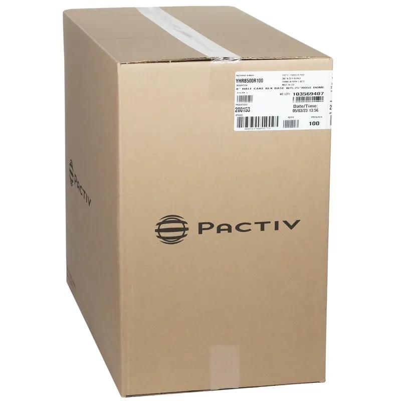 RoseDome Cake Half Container & Lid Combo With Dome Lid 8X4X5.25 IN PET Clear Black Combo 100/Case