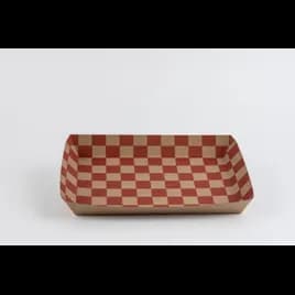 Food Tray 10.5X7.5X1.5 IN Paper Kraft Red Rectangle 250/Case
