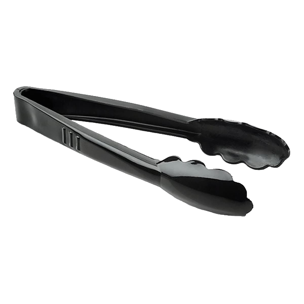 Serving Tongs 9 IN Plastic Black Scalloped 72/Case