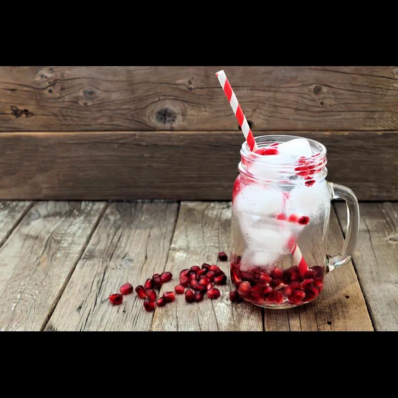 Straw 0.2X7.75 IN Paper Red White Unwrapped 500 Count/Pack 6 Packs/Case 3000 Count/Case