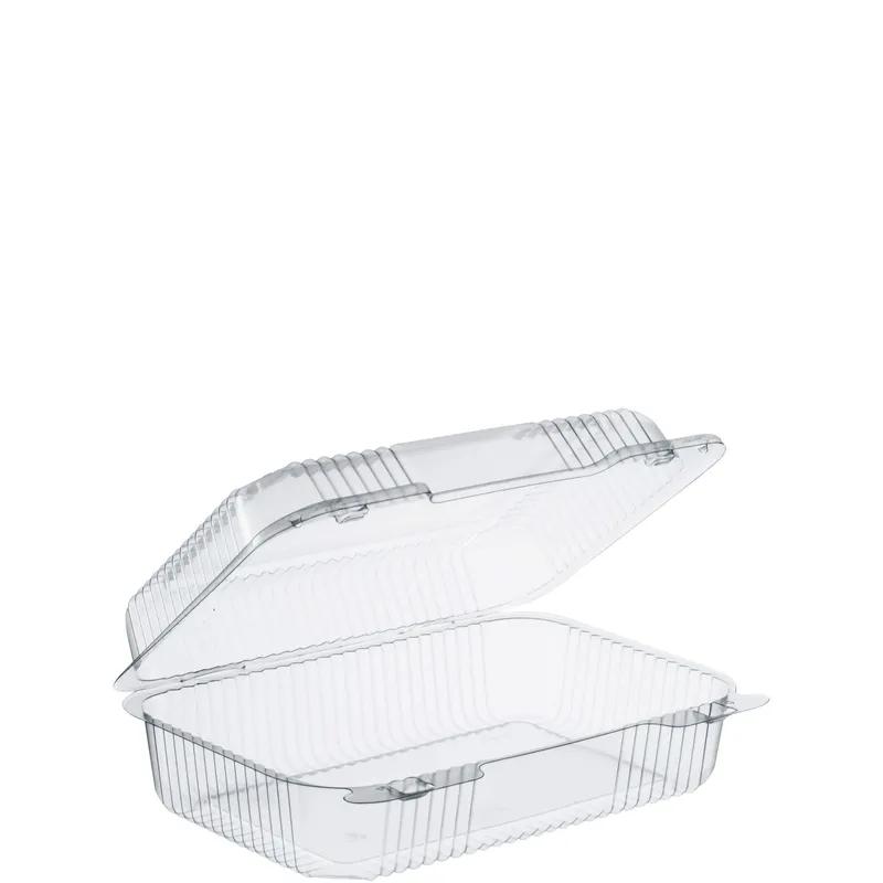 Dart® StayLock® Take-Out Container Hinged With Dome Lid 9.375X6.8X3.1 IN PET Clear Oblong Bar Lock 125 Count/Pack 2 Packs/Case