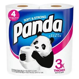Panda® Toilet Paper & Tissue Roll 4X4 IN 2PLY White Embossed Premium 176 Sheets/Roll 24 Rolls/Case 4224 Sheets/Case