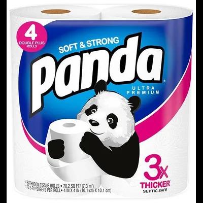Panda® Toilet Paper & Tissue Roll 4X4 IN 2PLY White Embossed Premium 176 Sheets/Roll 24 Rolls/Case 4224 Sheets/Case