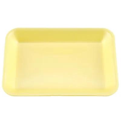 2S Meat Tray 8.25X5.75X0.5 IN Polystyrene Foam Shallow Yellow Rectangle 500/Case