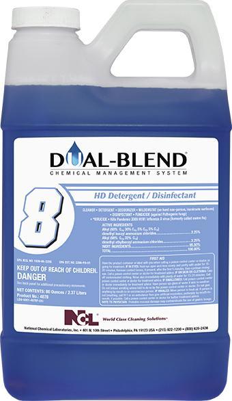DUAL-BLEND® Citrus Scent Detergent Disinfectant 80 FLOZ Liquid Heavy Duty 4/Case