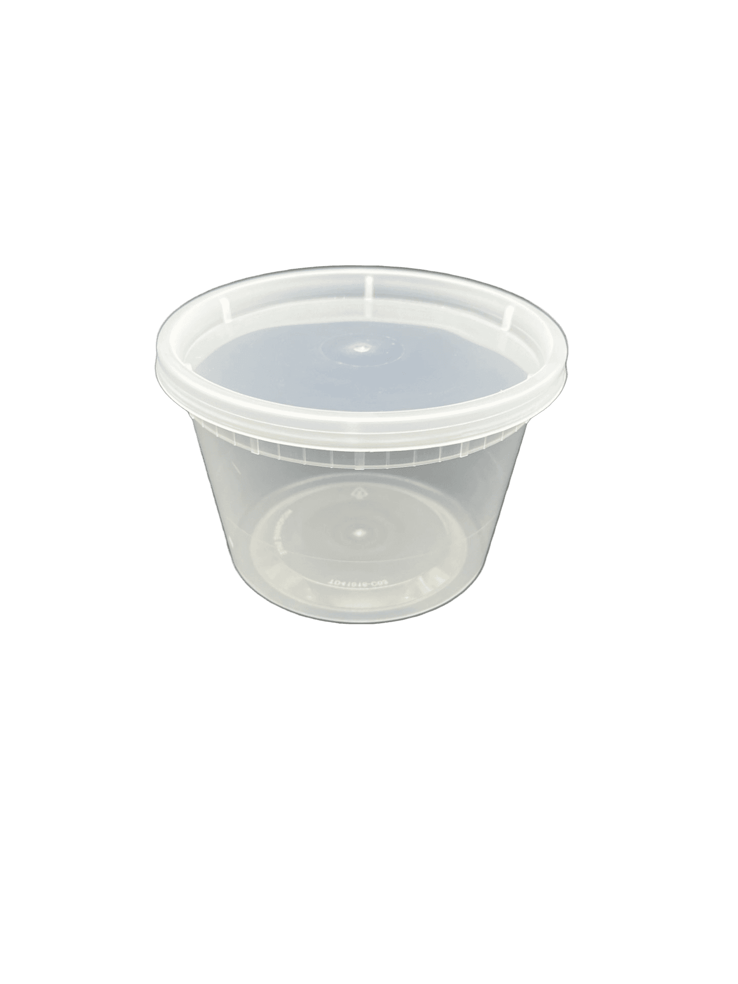 Deli Container Base & Lid Combo With Flat Lid 16 OZ Plastic Translucent Round 240/Case