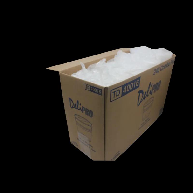 Deli Container Base & Lid Combo With Flat Lid 16 OZ Plastic Translucent Round 240/Case