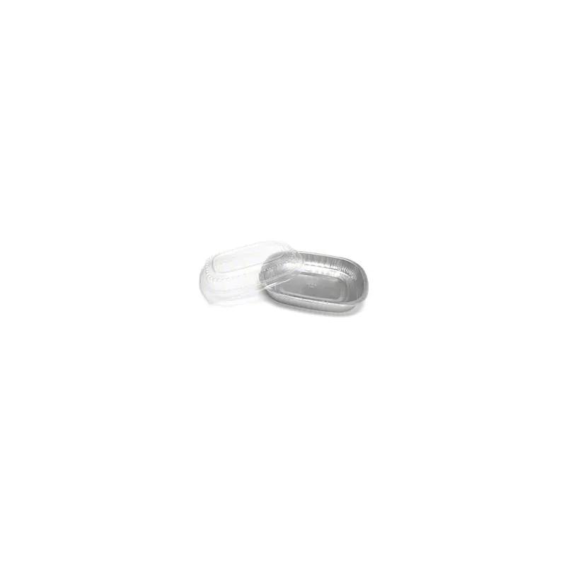 Gourmet-To-Go® Take-Out Container Base & Lid Combo With Plastic Dome Lid Small (SM) 22 OZ Aluminum Silver 100/Case