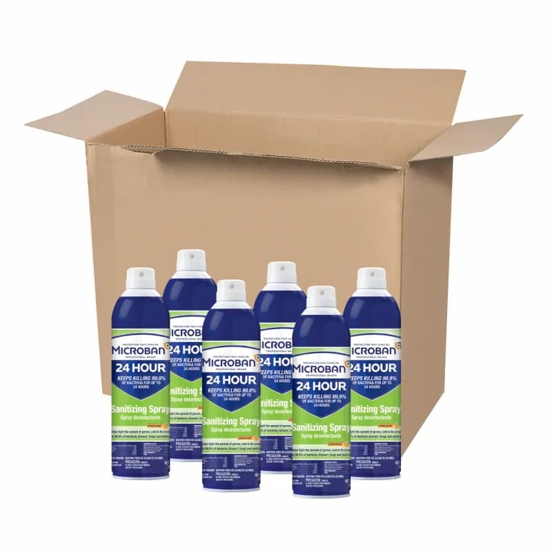 Microban Citrus Scent Sanitizer 15 FLOZ Multi Surface Aerosol 6/Case
