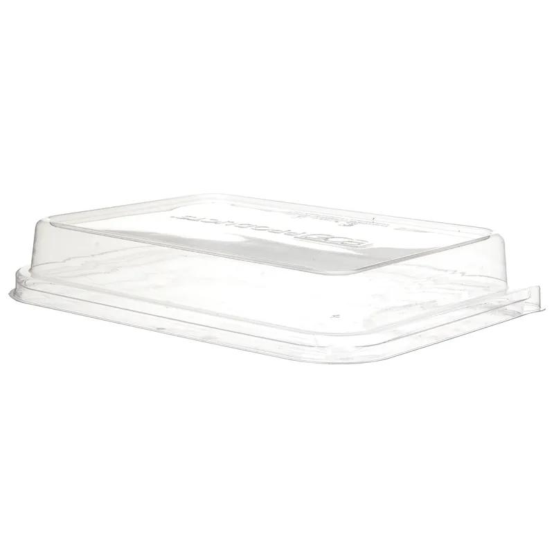 WorldView Lid Dome 6X8X1 IN 3 Compartment PLA Clear Rectangle For Compartment Tray 200/Case