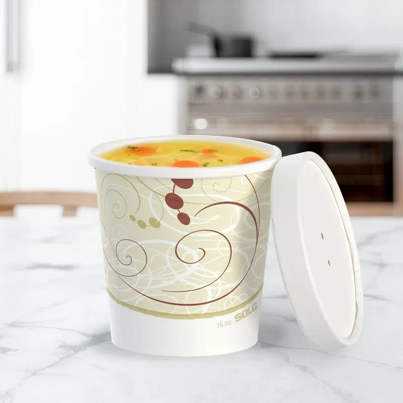 Solo® Flexstyle® Food Container Base & Lid Combo 16 OZ DSP Symphony® 25 Count/Bag 10 Bags/Case 250 Count/Case