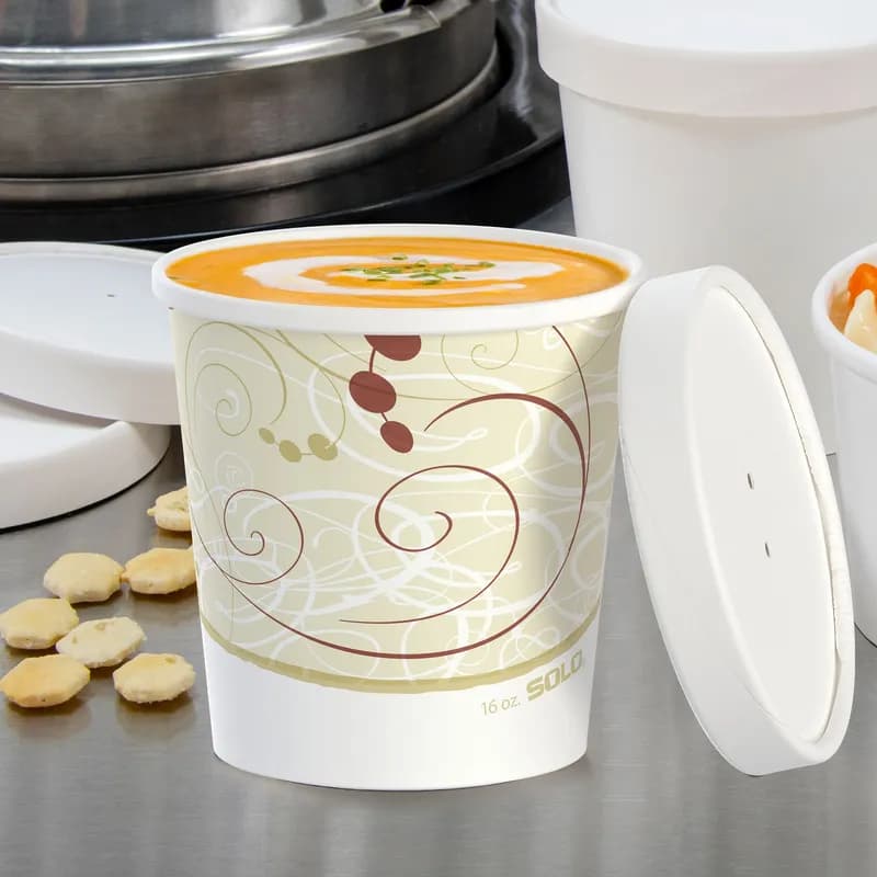 Solo® Flexstyle® Food Container Base & Lid Combo 16 OZ DSP Symphony® 25 Count/Bag 10 Bags/Case 250 Count/Case