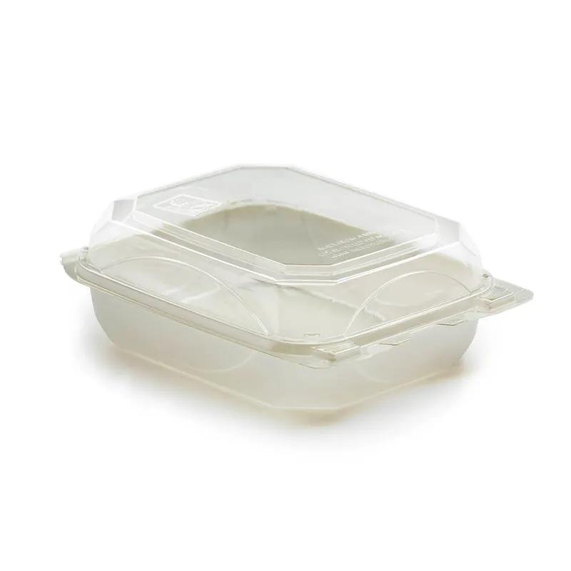 Take-Out Container Hinged 6X8 IN Plastic White Clear 250/Case