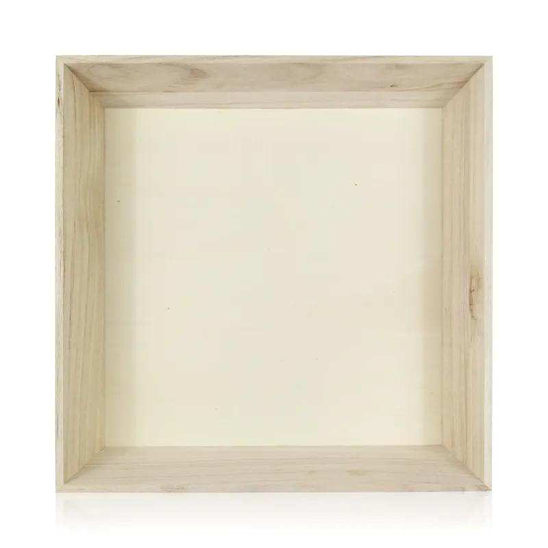Serving Tray 14.75X14.75X3 IN Wood Square Microwave Safe Grease Resistant 10 Count/Case