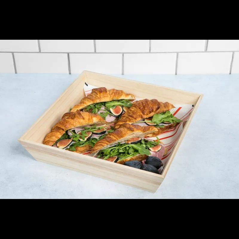 Serving Tray 14.75X14.75X3 IN Wood Square Microwave Safe Grease Resistant 10 Count/Case