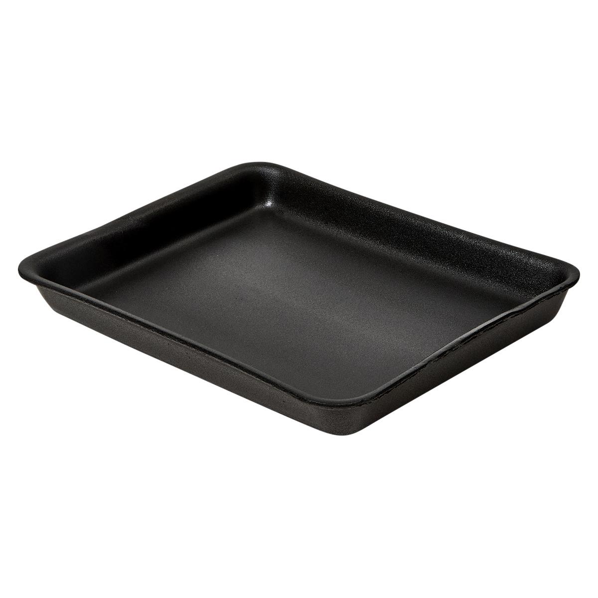 8HL Meat Tray 8X10X1.17 IN Polystyrene Foam Black Heavy 400/Case
