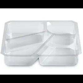 Fresh 'n Clear® GoCube® Take-Out Container Insert 7.13X7.13X1.23 IN 4 Compartment PET Clear Square 400/Case