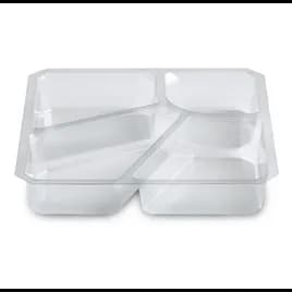 Fresh 'n Clear® GoCube® Take-Out Container Insert 7.13X7.13X1.23 IN 4 Compartment PET Clear Square 400/Case