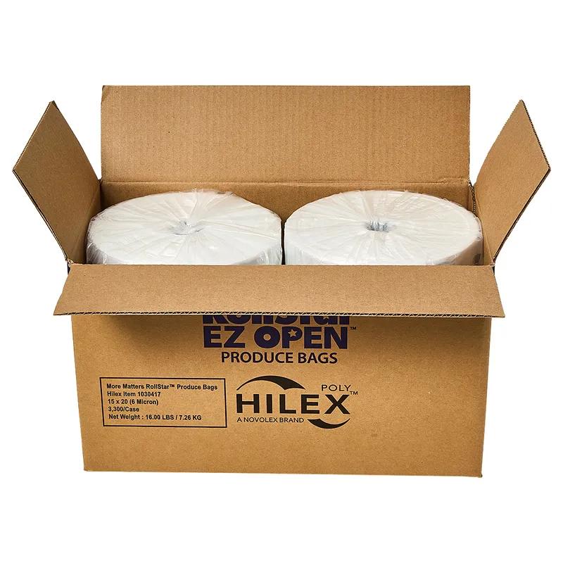 Hilex® Produce Bag Roll 15X20 IN HDPE 6MIC More Matters 3300/Case
