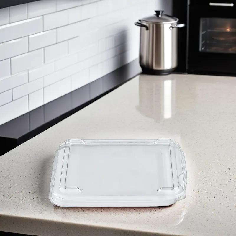 Fresh 'n Clear® GoCube® Lid Flat 6.37X6.37X0.64 IN PET Clear Square For Container 300/Case