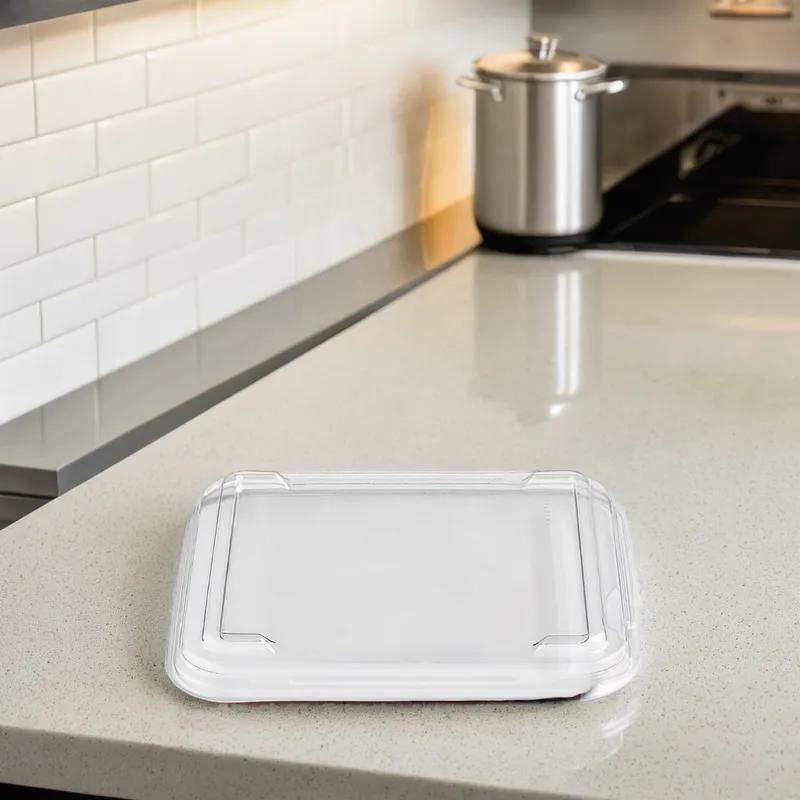 Fresh 'n Clear® GoCube® Lid Flat 6.37X6.37X0.64 IN PET Clear Square For Container 300/Case