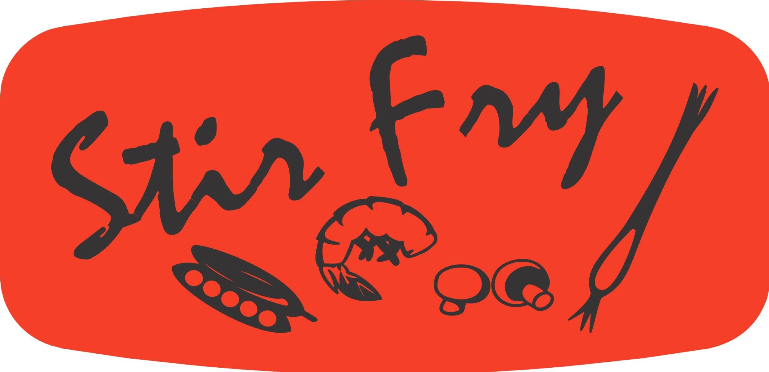 Stir Fry Label 0.625X1.25 IN Black Fluorescent Red Short Oval 1000 Count/Roll 50 Rolls/Case 50000 Count/Case